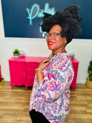 Bloom Your Way Top - Blue