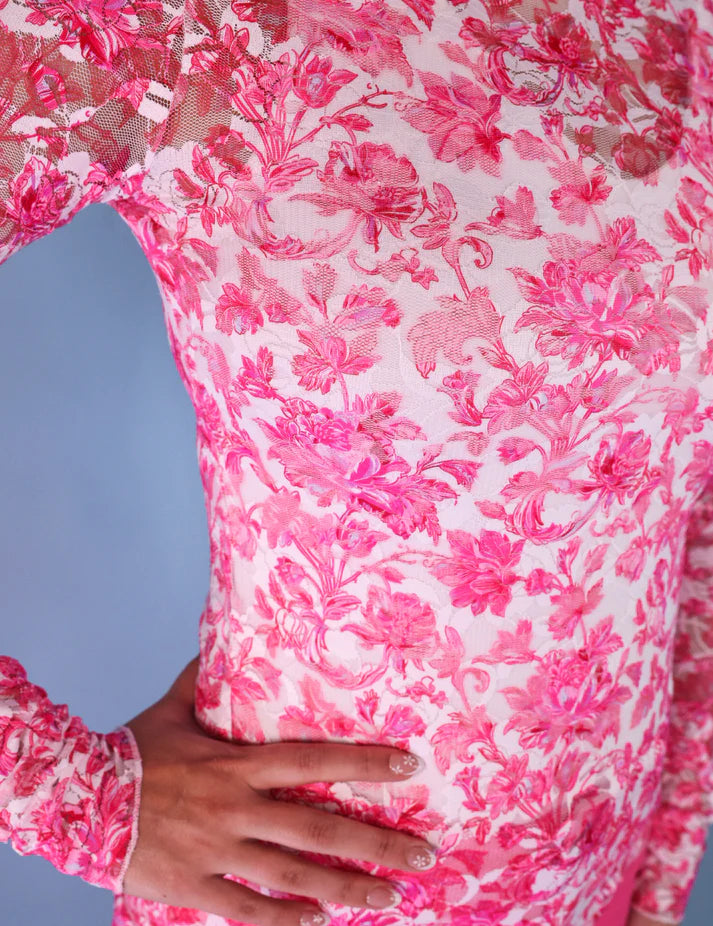 Kylie Lace Top- Pink Romance