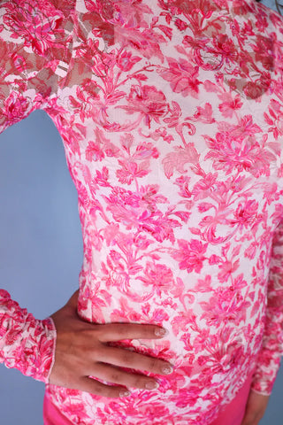 Kylie Lace Top- Pink Romance