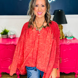 Washed Pleated Detail Long Sleeve Flare Tunic Top - LAST ONES FINAL SALE