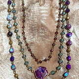 Janet Layered Multi-Wear Necklace - Purple
