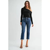 Mid-Rise Straight Crop Jeans By Mica