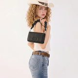 Wrangler Scrunchie Strap Flap Crossbody Bag - Black