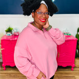Annalise Scuba Half Zip Pullover - Lt Rose - LAST ONES FINAL SALE
