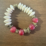 Red/Ivory Stretch Bracelet
