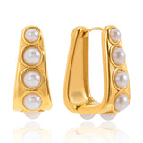 Jess Pearl Huggie Earrings