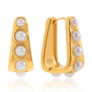 Jess Pearl Huggie Earrings  - PREORDER