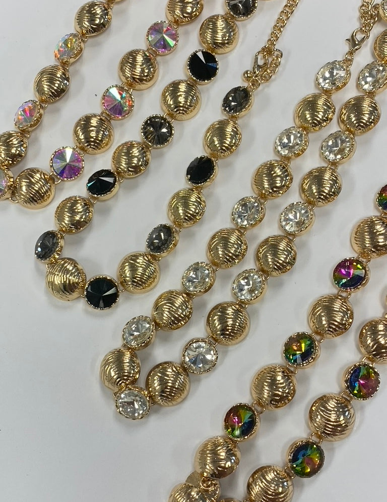 Sabrina Crystal Disc Necklaces - 4 Styles