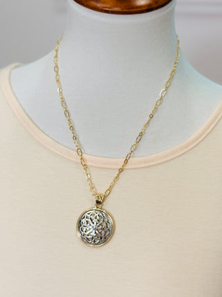 Hannah Two-Tone Pendant Necklace
