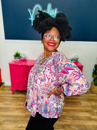 Bloom Your Way Top - Blue