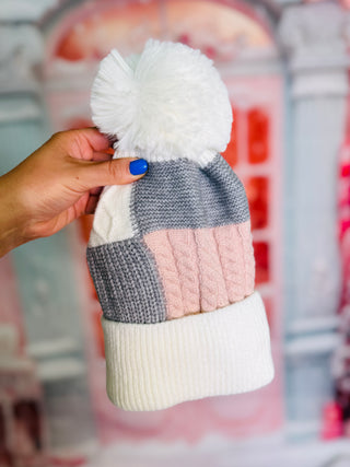 DB -  Colorblock Pom Pom Hat
