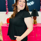 The Nicole V-Neck Top - Black PREORDER