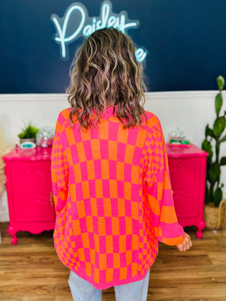 Light Weight Checkerboard Cardigan - FINAL SALE