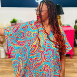 Colorful V-Neck Paisley Top - LAST ONES FINAL SALE