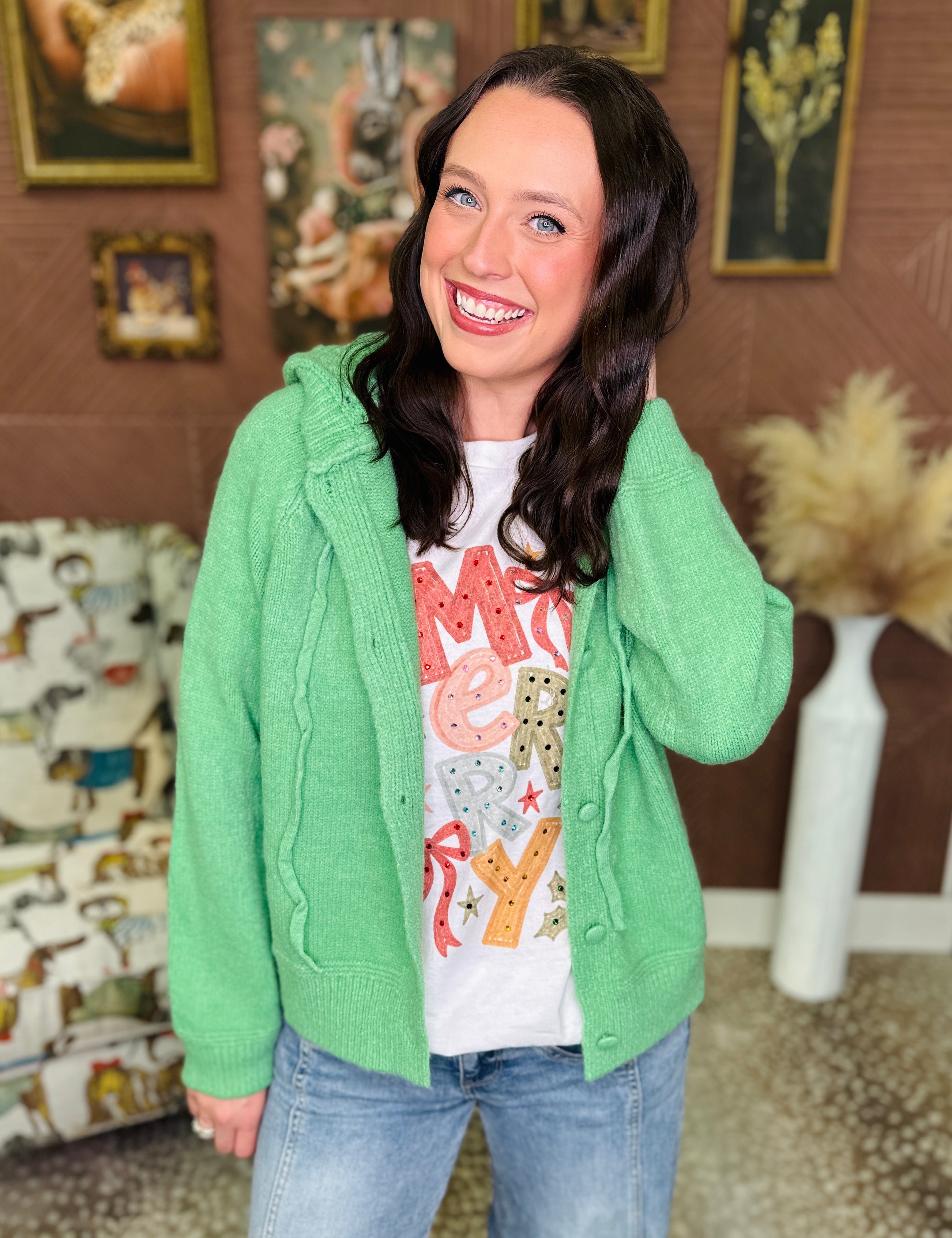 POL Warm Wishes Knit Cardigan