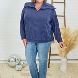 Autumn Snuggles Top - Navy - LAST ONES FINAL SALE