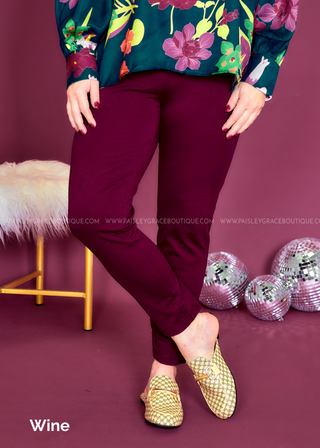 Chic Solid 28” Skinny Pants - Fall Colors