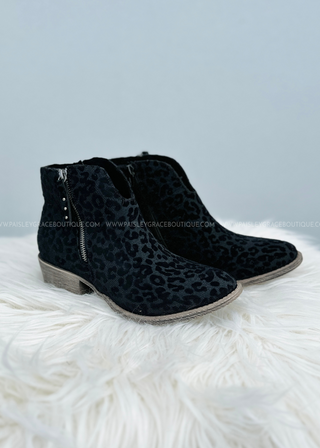 Charming Booties by Very G - Black/Leopard