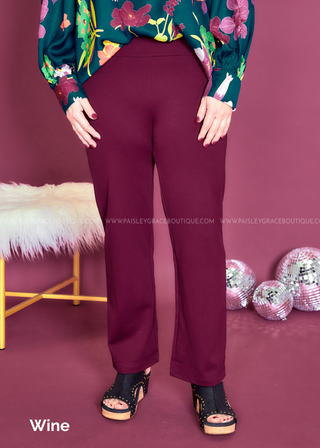 Chic Solid Straight Pants - Fall Colors