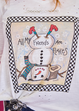 All My Friends Are Flakes Tattered Tee