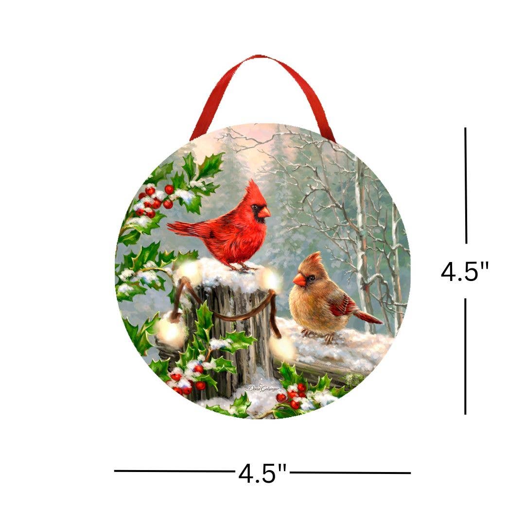 Winter Cardinals LED Ornament
