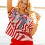1776 Short Sleeve Stripe Top PREORDER