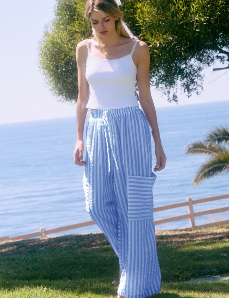 Summer Striped Pants - Pink or Blue