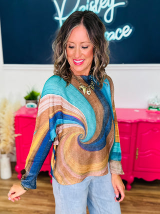 Sun & Sea Swirl Knit Top