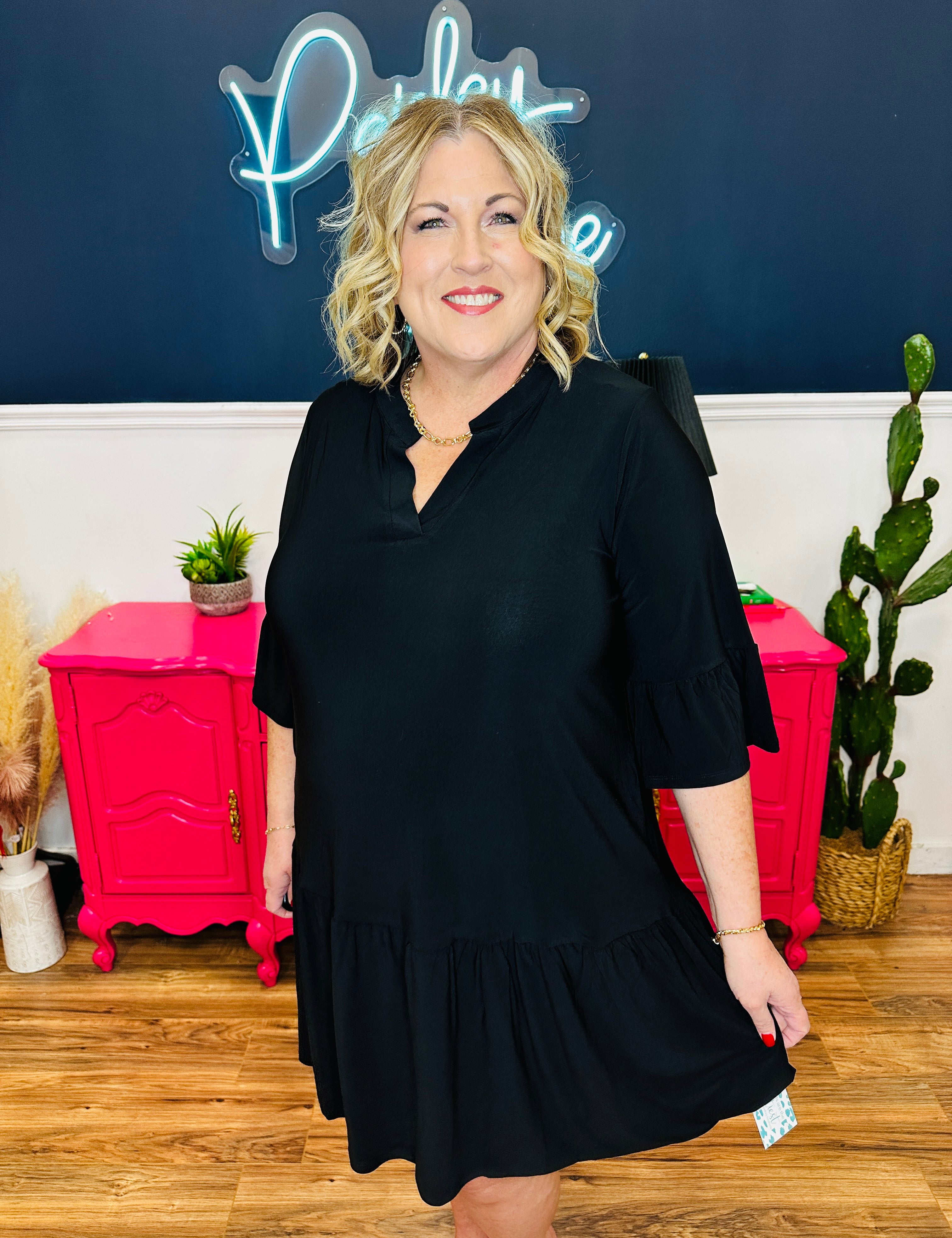 Dear Scarlett Lizzy Sunday Dress - Black - FINAL SALE