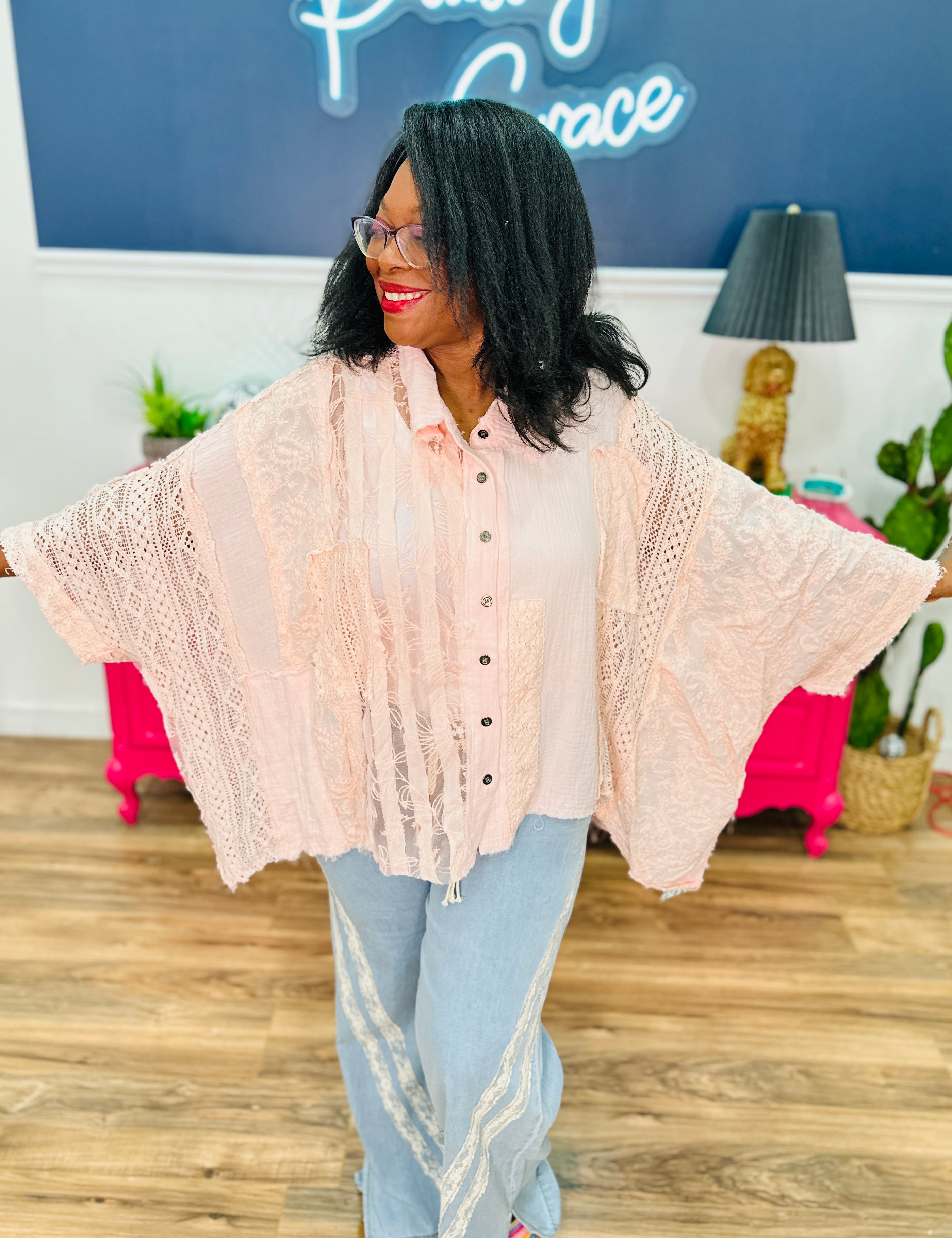Meant To Be You And Me Top by Pol - Lt Blush - LAST ONES FINAL SALE