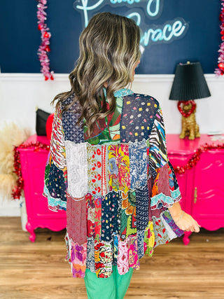 Flowy Floral Patchwork Top