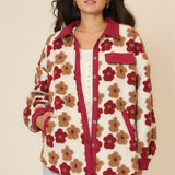 Floral High Pile Fleece Burnout Jacket - FINAL SALE