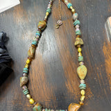 Authentic Turquoise & Gold Bead Necklace - PREORDER