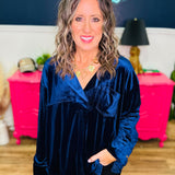 DEAL Long Sleeve Velvet Double Layered Back Tunic - FINAL SALE