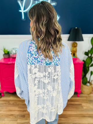 POL Effortless Edge Top - Blue Multi - FINAL SALE