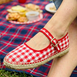 Fallon Red Gingham Mary Jane Flats