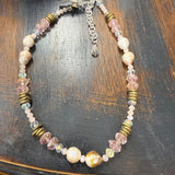 Freshwater Pearl & Pink Beaded Necklace - PREORDER