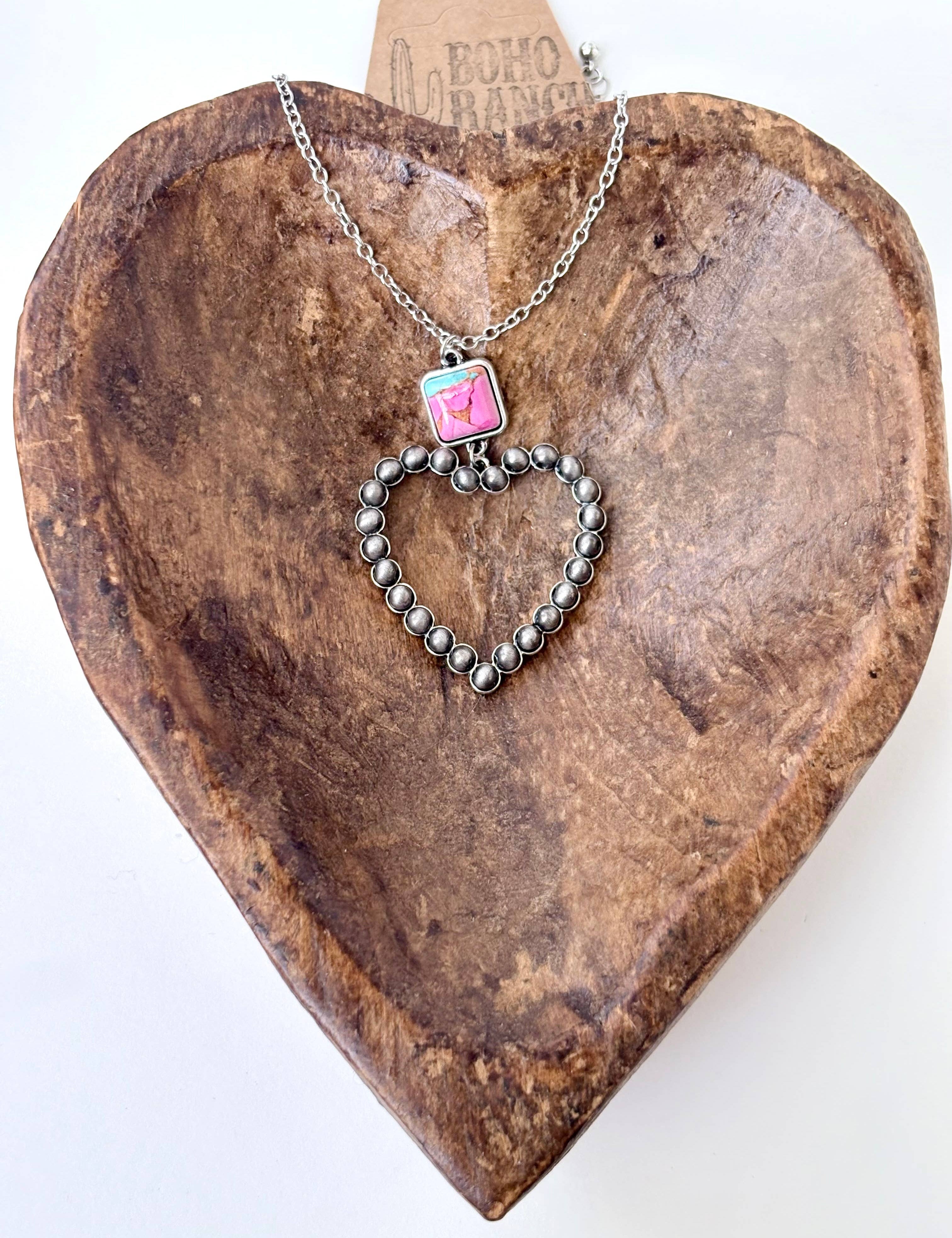 Sarah Navajo Pearl & Heart Pendant Necklace - 2 Styles