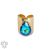 Rhinestone Teardrop Adjustable Base Statement Ring - LC