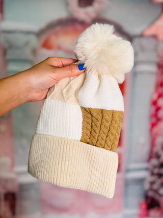 DB -  Colorblock Pom Pom Hat