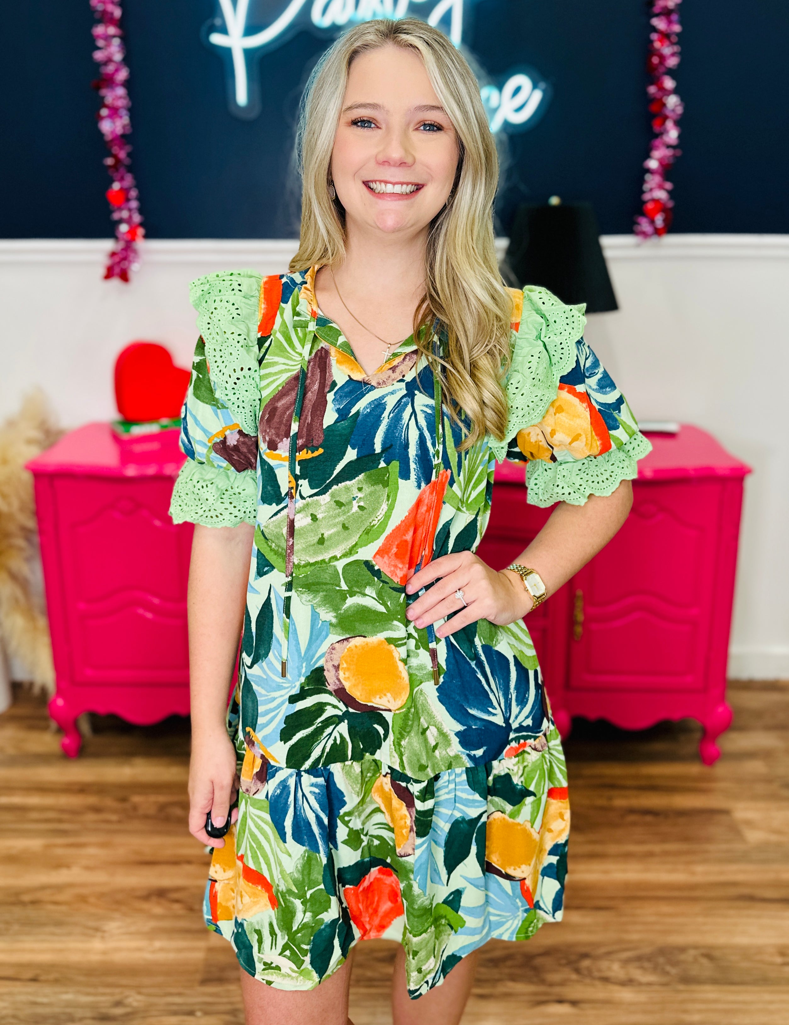 Starlit Floral Mini Dress - FINAL SALE