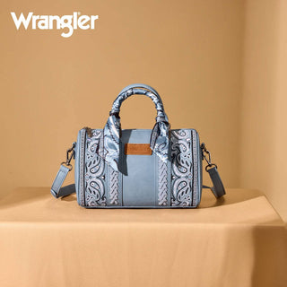 Wrangler Paisley Print Barrel Crossbody Bag - Jean
