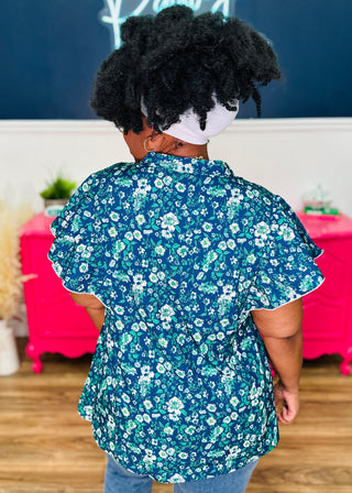 Maeve Navy Garden Top