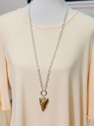 Brooks Two-Tone Heart Necklace