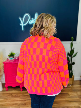 Light Weight Checkerboard Cardigan - FINAL SALE