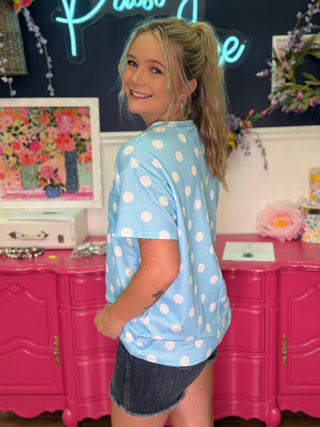 Spotted In Blue Top