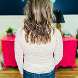 Lace Mock Neck Top - Ivory - FINAL SALE