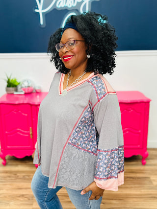 POL Spring Sky Top - Ghost Grey