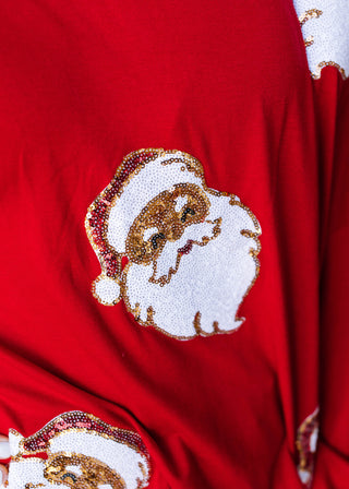 Sequin Santa Red Top