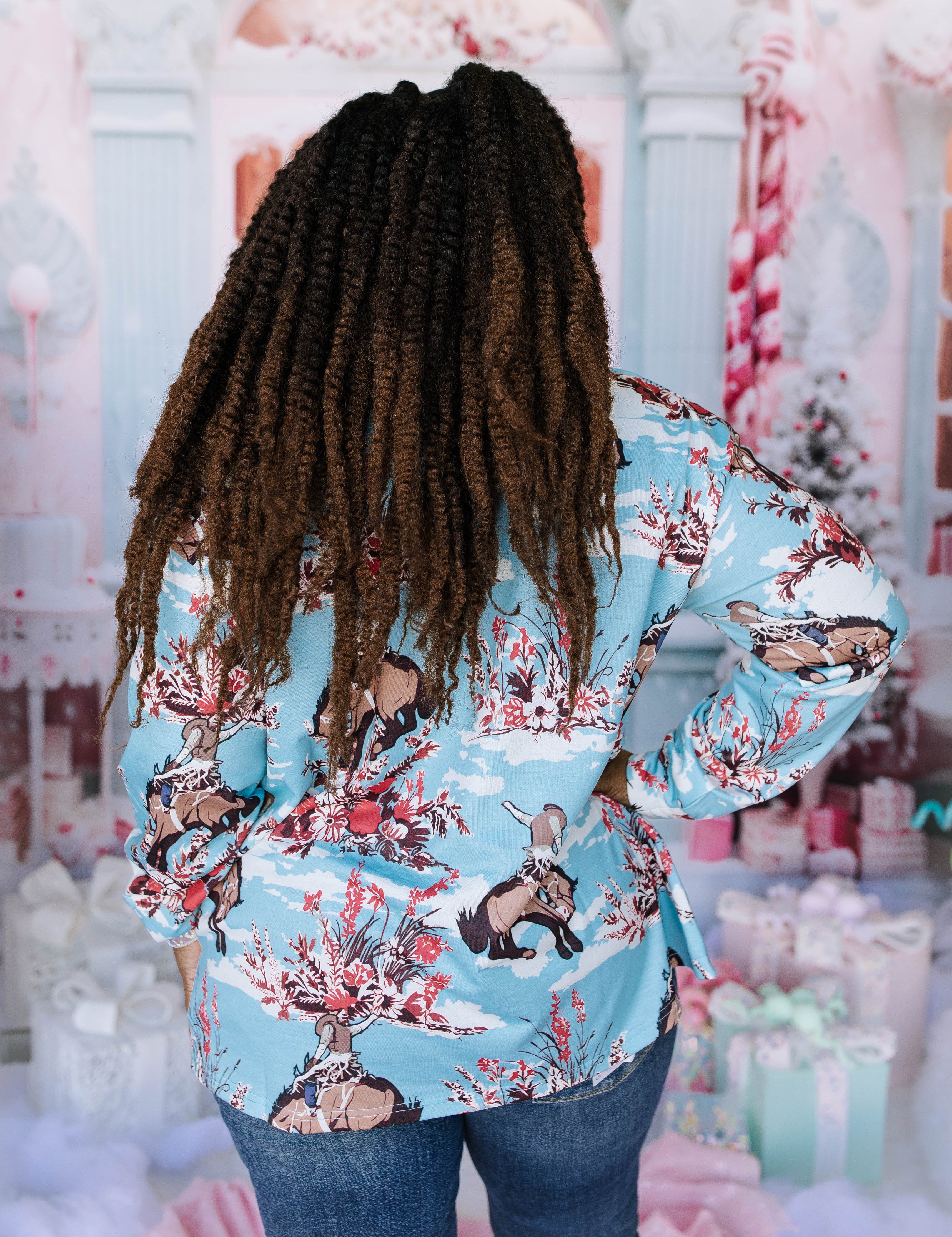 Dakota Western Print Top - LAST ONES FINAL SALE